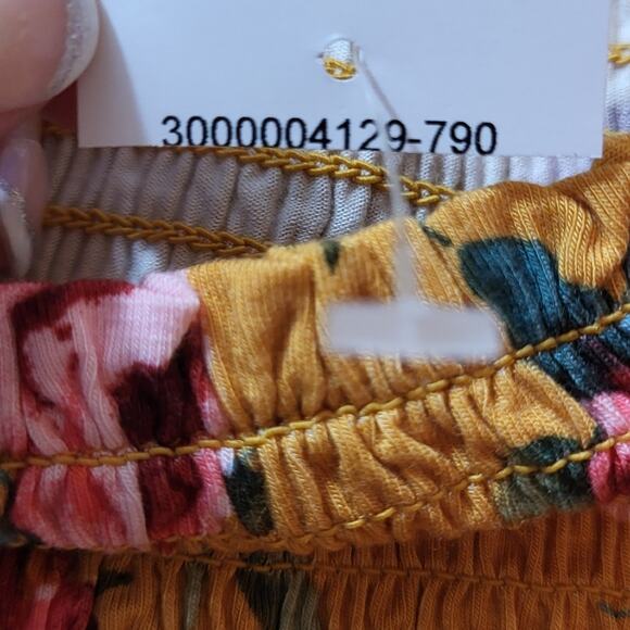 BOHO Shirt by Ricki's Floral Off Shoulder Style Size S/P - Picture 11 of 11